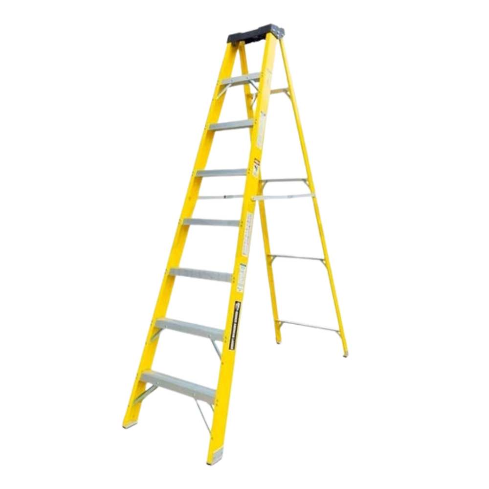 ESCALERA TIJERA DE 8 PASOS SIMPLE ACCESO FIBRA DE VIDRIO