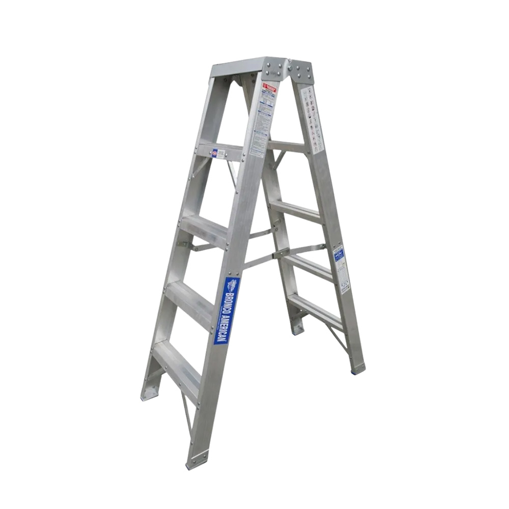 ESCALERA TIJERA DOBLE ACCESO 5 PASOS ALUMINIO
